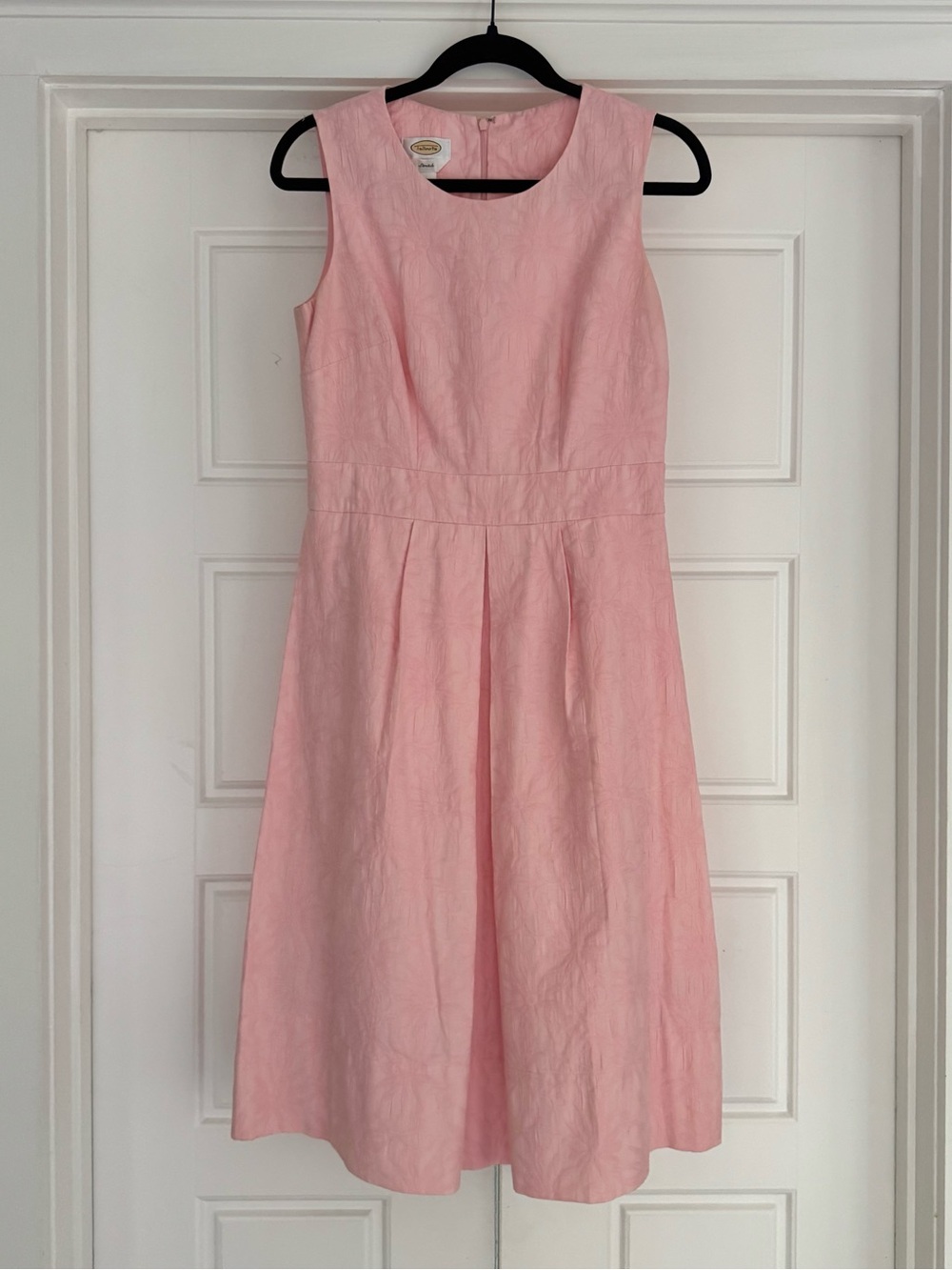 Talbots Vintage Sleeveless Jacquard Floral Pink Dress - size 4
